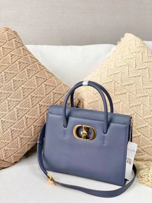 DIOR MEDIUM ST HONORE TOTE Grained Calfskin M9321UMBA blue