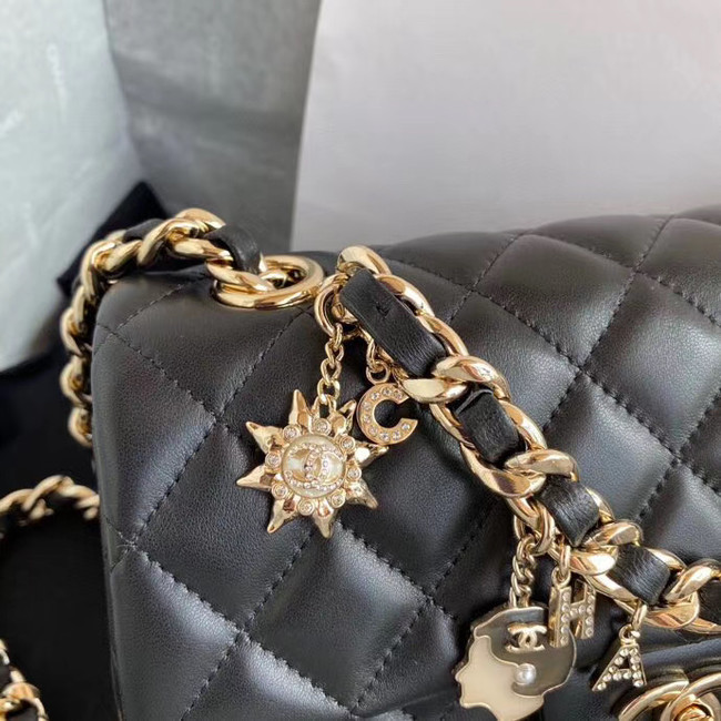 Chanel flap bag Lambskin & Gold-Tone Metal AS2326 Black