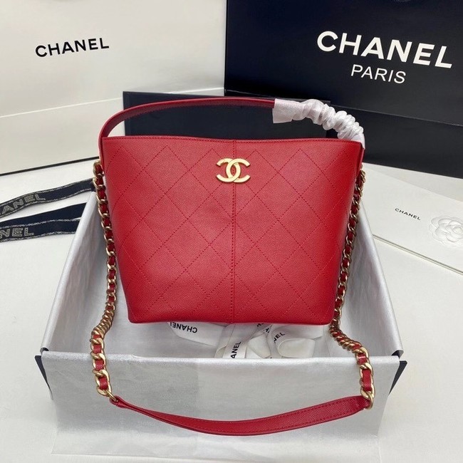 Chanel small shopping bag AS2286 red