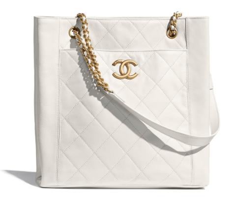 Chanel Original Lather Shopping bag AS2295 white