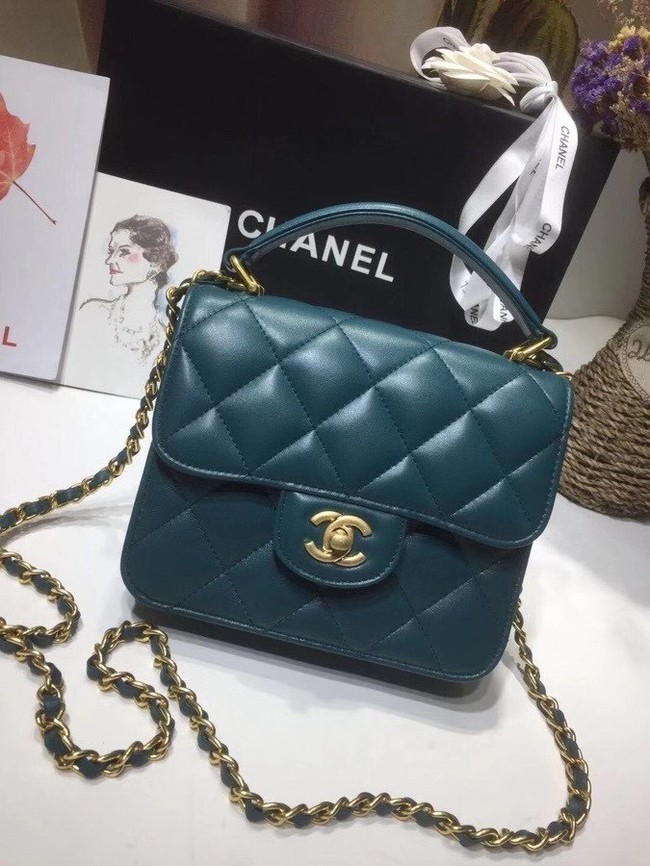 Chanel small tote bag 8817 blue