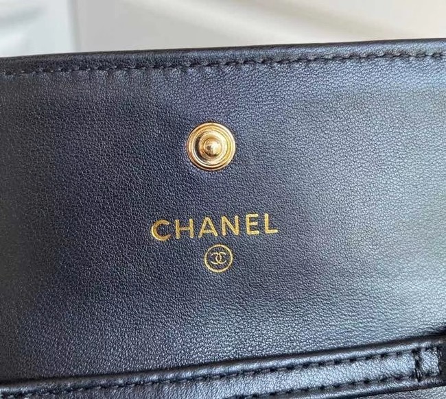 chanel 19 flap coin purse with chain AP1787 black