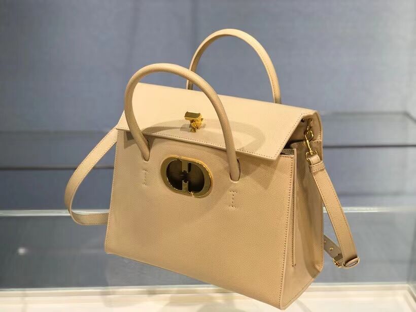 DIOR LARGE ST HONORE TOTE Grained Calfskin M9306UBAE apricot