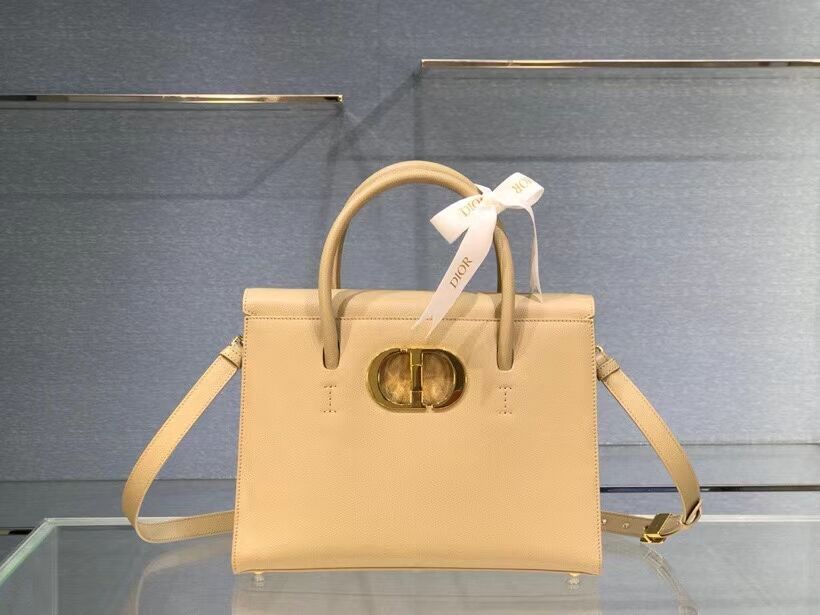 DIOR LARGE ST HONORE TOTE Grained Calfskin M9306UBAE apricot