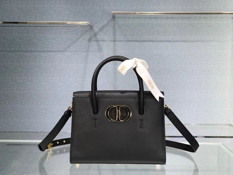 DIOR MEDIUM ST HONORE TOTE Grained Calfskin M9321UMBA black