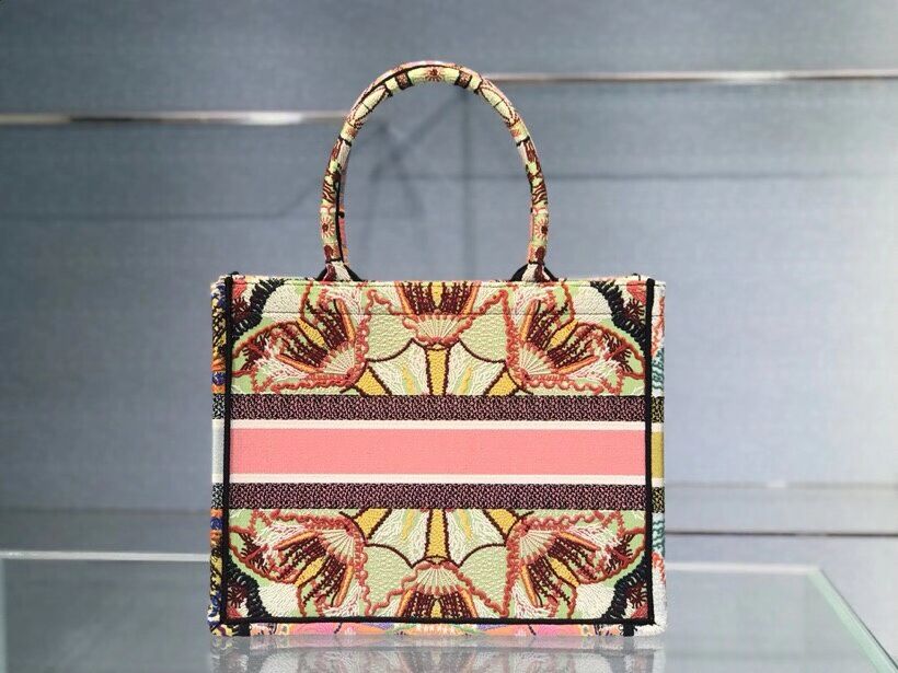 DIOR SMALL DIOR BOOK TOTE Multicolor Tie & Dior Embroidery C1296