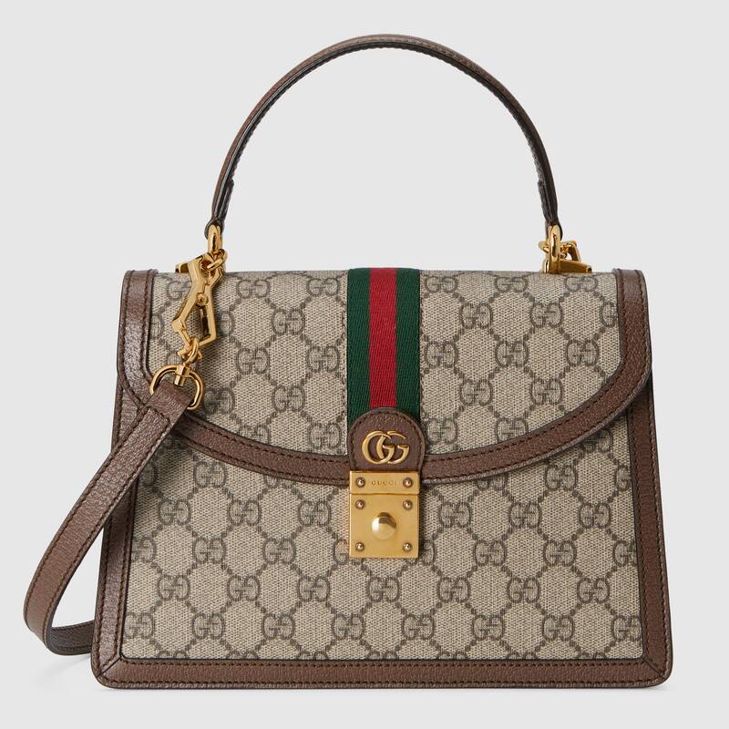 Gucci Ophidia small top handle bag with Web 651055 brown