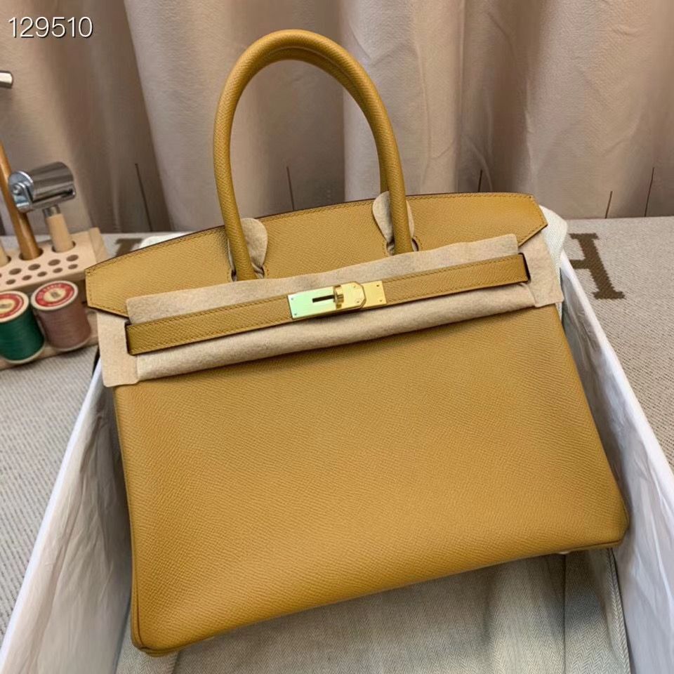 Hermes Birkin 25CM Tote Bag Original Leather H25T Yellow