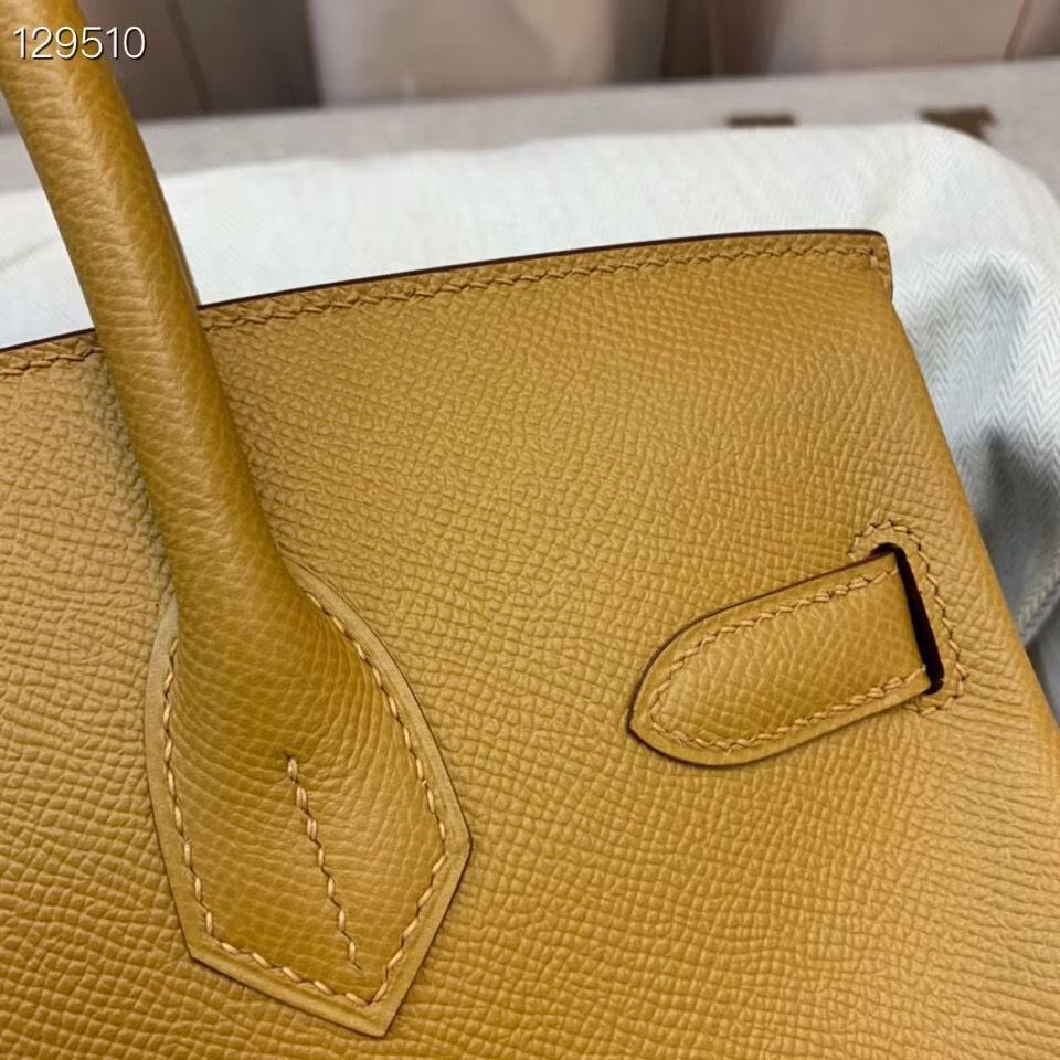 Hermes Birkin 25CM Tote Bag Original Leather H25T Yellow