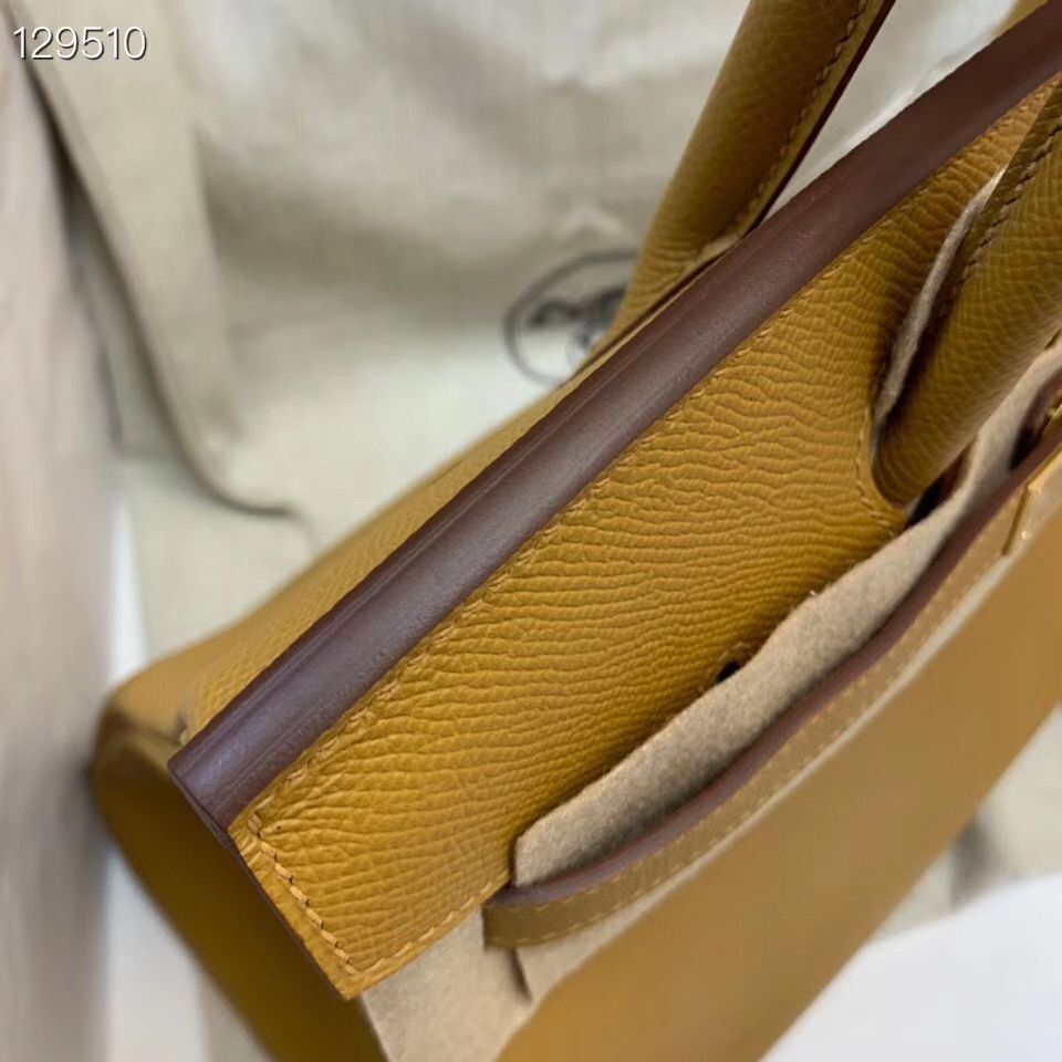 Hermes Birkin 25CM Tote Bag Original Leather H25T Yellow