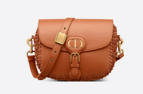 MEDIUM DIOR BOBBY BAG Dark Tan Grained Calfskin with Whipstitched Seams M9319U