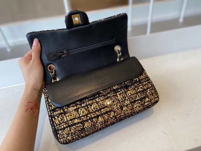 Chanel classic handbag Tweed & Gold-Tone Metal A01112-2