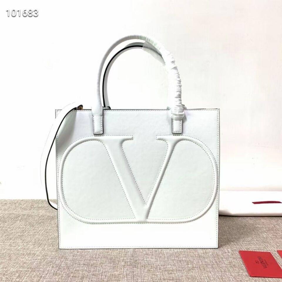 VALENTINO Origianl leather tote V2021 white