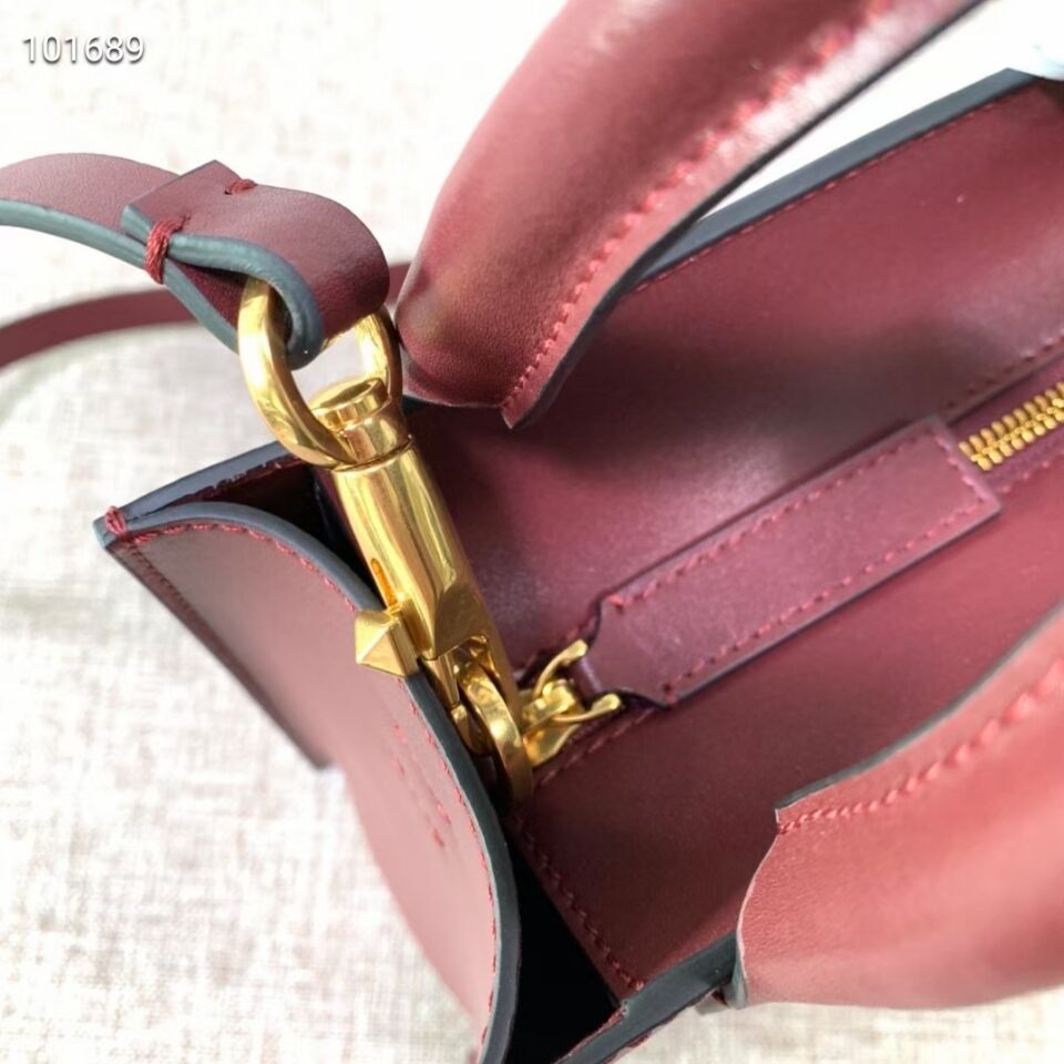 VALENTINO Origianl leather tote V2022 oxblood red