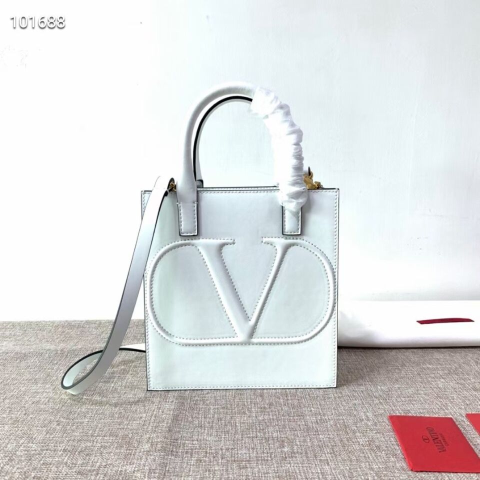 VALENTINO Origianl leather tote V2022 white