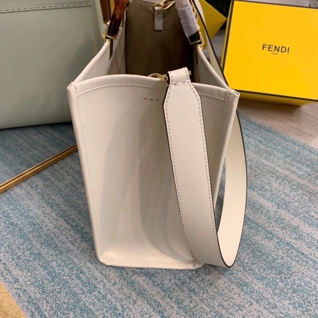 FENDI SUNSHINE MEDIUM beige leather shopper 8BH386A