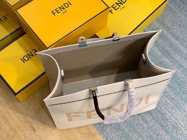 FENDI SUNSHINE large beige leather shopper 8BH387A