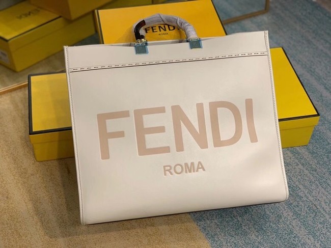 FENDI SUNSHINE large beige leather shopper 8BH387A