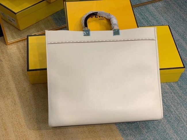 FENDI SUNSHINE large beige leather shopper 8BH387A