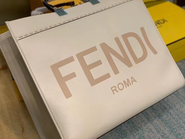 FENDI SUNSHINE large beige leather shopper 8BH387A