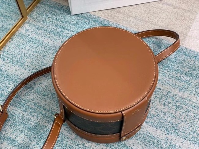 CELINE MEDIUM TAMBOUR BAG IN TRIOMPHE CANVAS 195192 brown