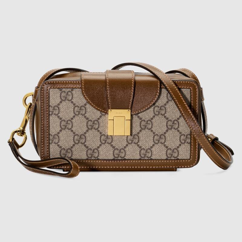 Gucci GG mini bag with clasp closure 614368 brown