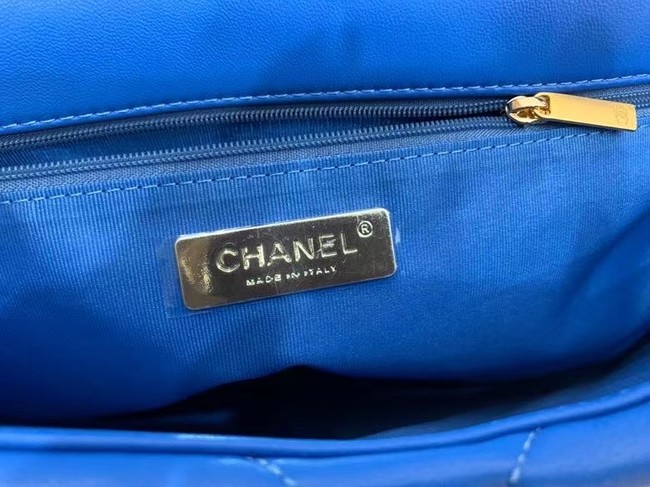 chanel 19 large flap bag AS1161 Electric blue