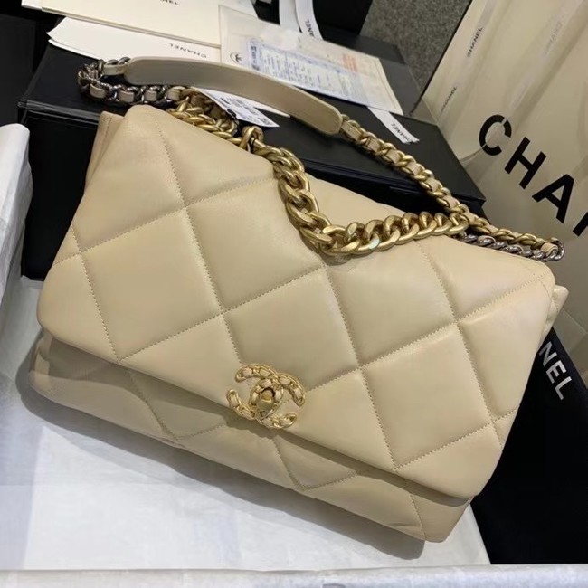 chanel 19 large flap bag AS1162 Light apricot