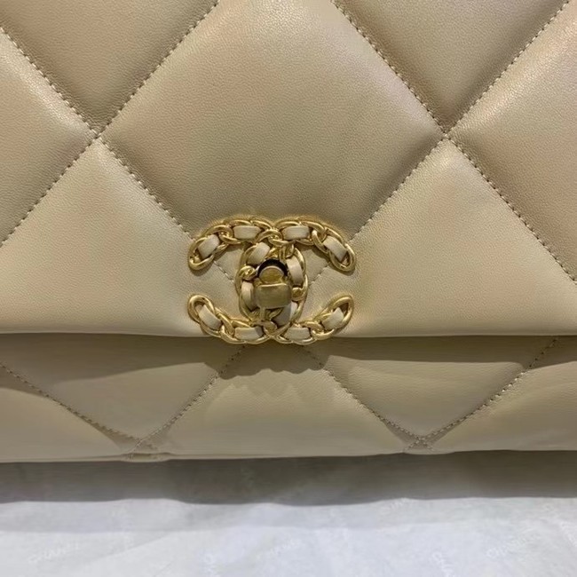 chanel 19 large flap bag AS1162 Light apricot