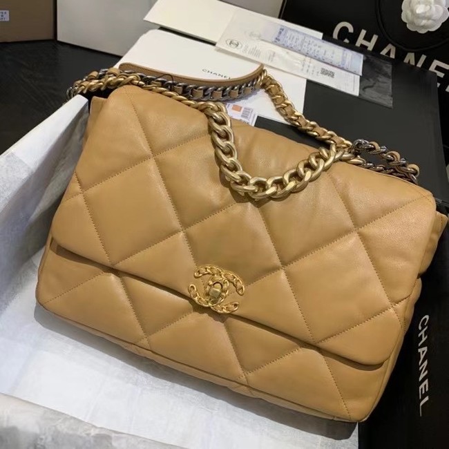 chanel 19 large flap bag AS1162 apricot