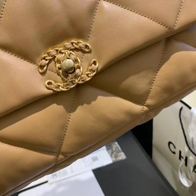 chanel 19 large flap bag AS1162 apricot