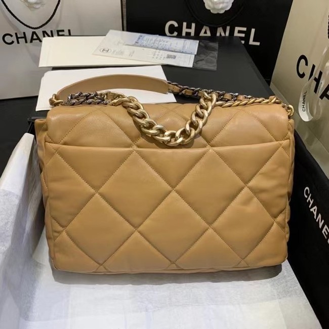 chanel 19 large flap bag AS1162 apricot