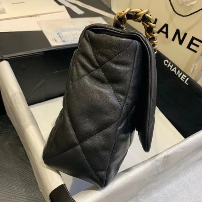 chanel 19 large flap bag AS1162 black