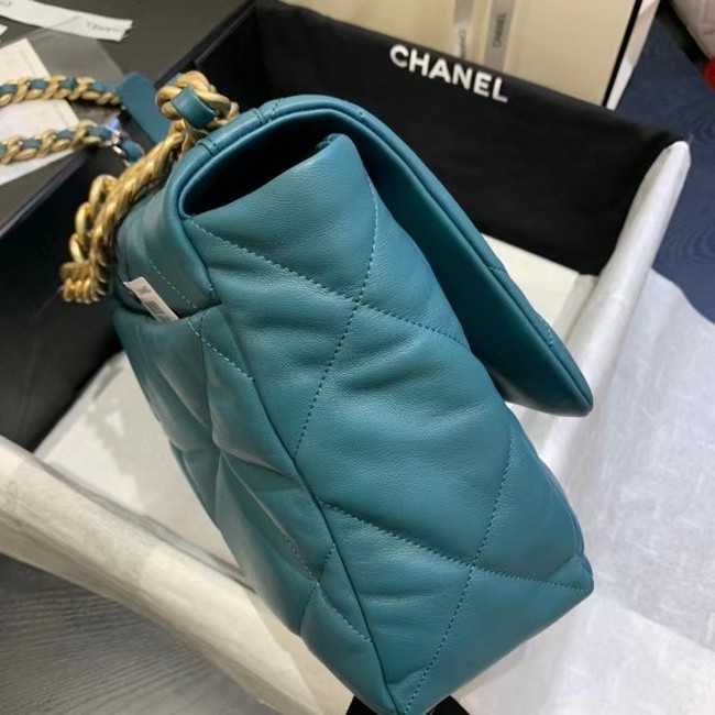 chanel 19 large flap bag AS1162 blue