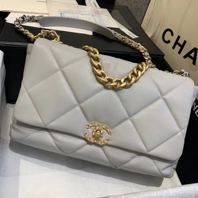 chanel 19 large flap bag AS1162 gray