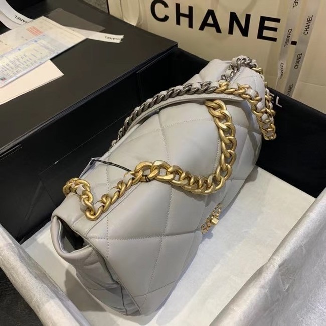 chanel 19 large flap bag AS1162 gray