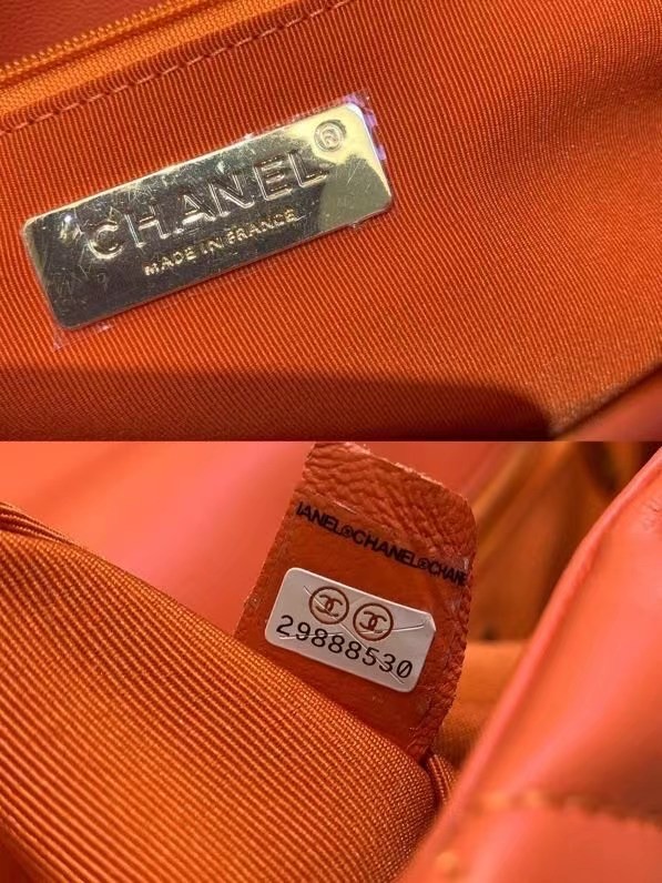 chanel 19 large flap bag AS1161 orange