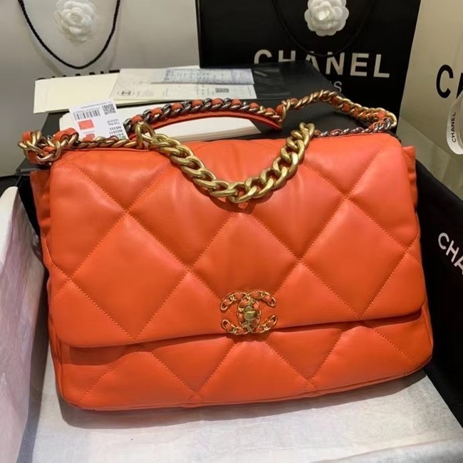 chanel 19 large flap bag AS1161 orange