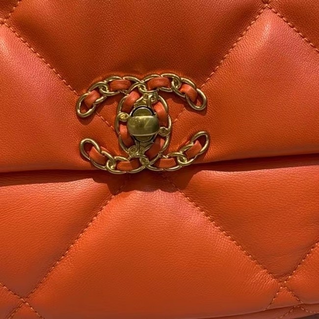 chanel 19 large flap bag AS1161 orange