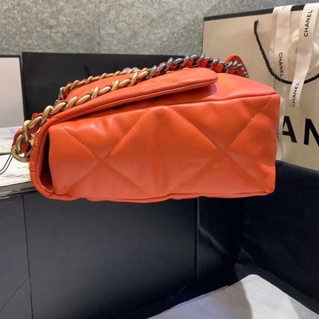 chanel 19 large flap bag AS1161 orange