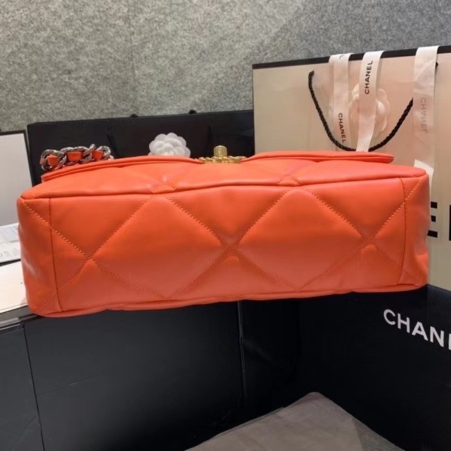 chanel 19 large flap bag AS1161 orange