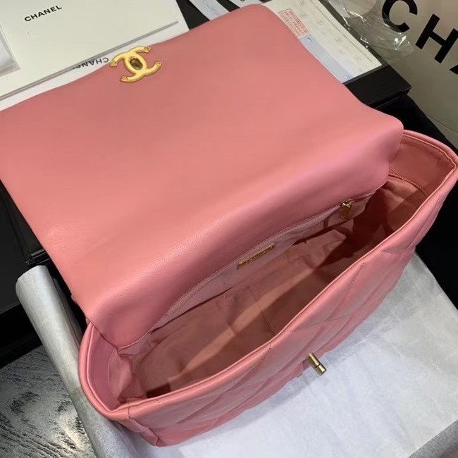 chanel 19 large flap bag AS1162 pink