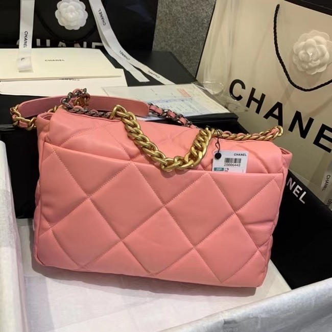 chanel 19 large flap bag AS1162 pink