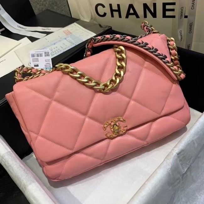 chanel 19 large flap bag AS1162 pink