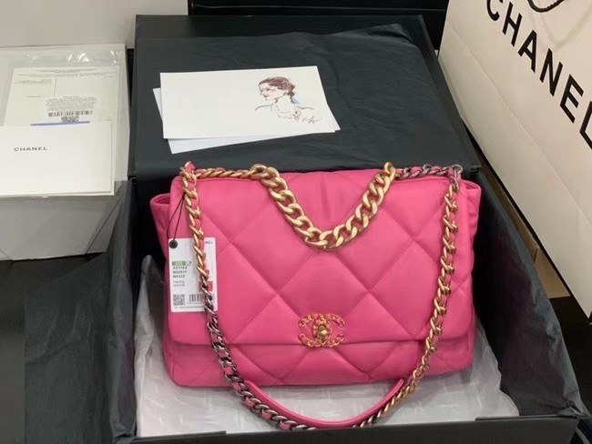 chanel 19 large flap bag AS1162 rose