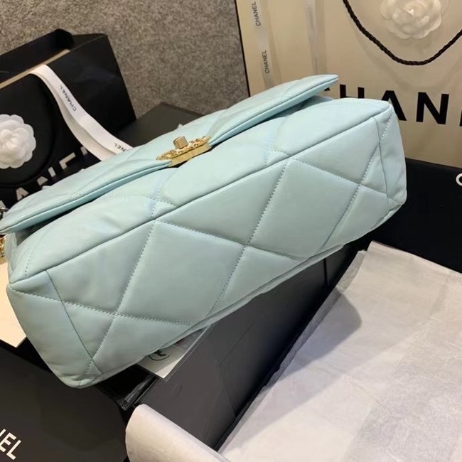 chanel 19 large flap bag AS1162 sky blue