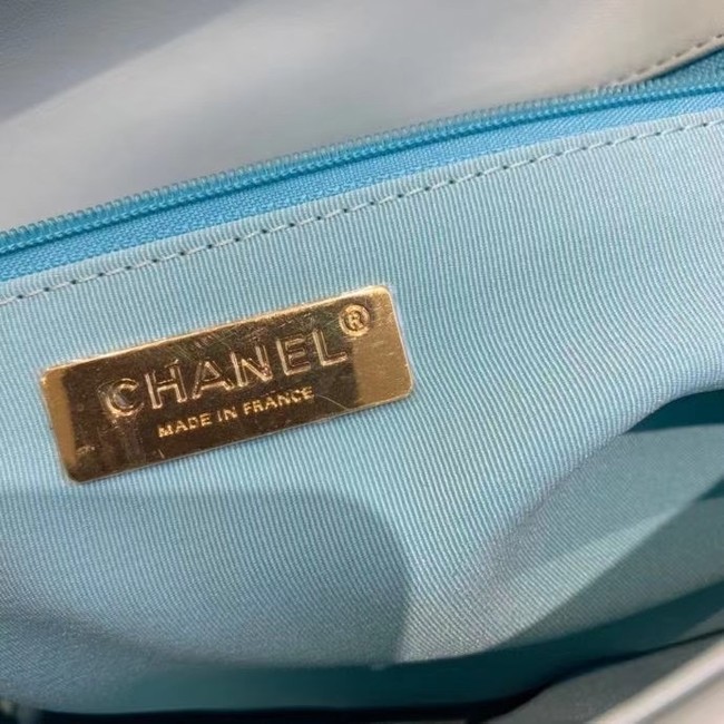 chanel 19 large flap bag AS1162 sky blue