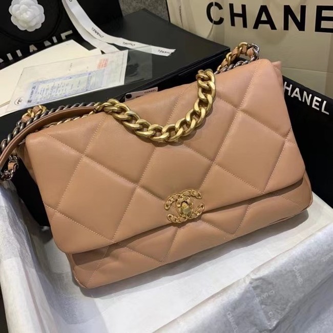 chanel 19 large flap bag AS1162 light pink