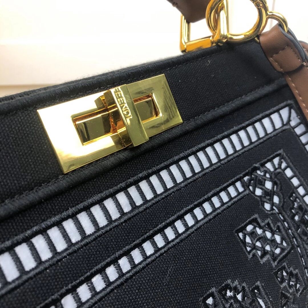 FENDI PEEKABOO ICONIC with black embroidery decoration F6509