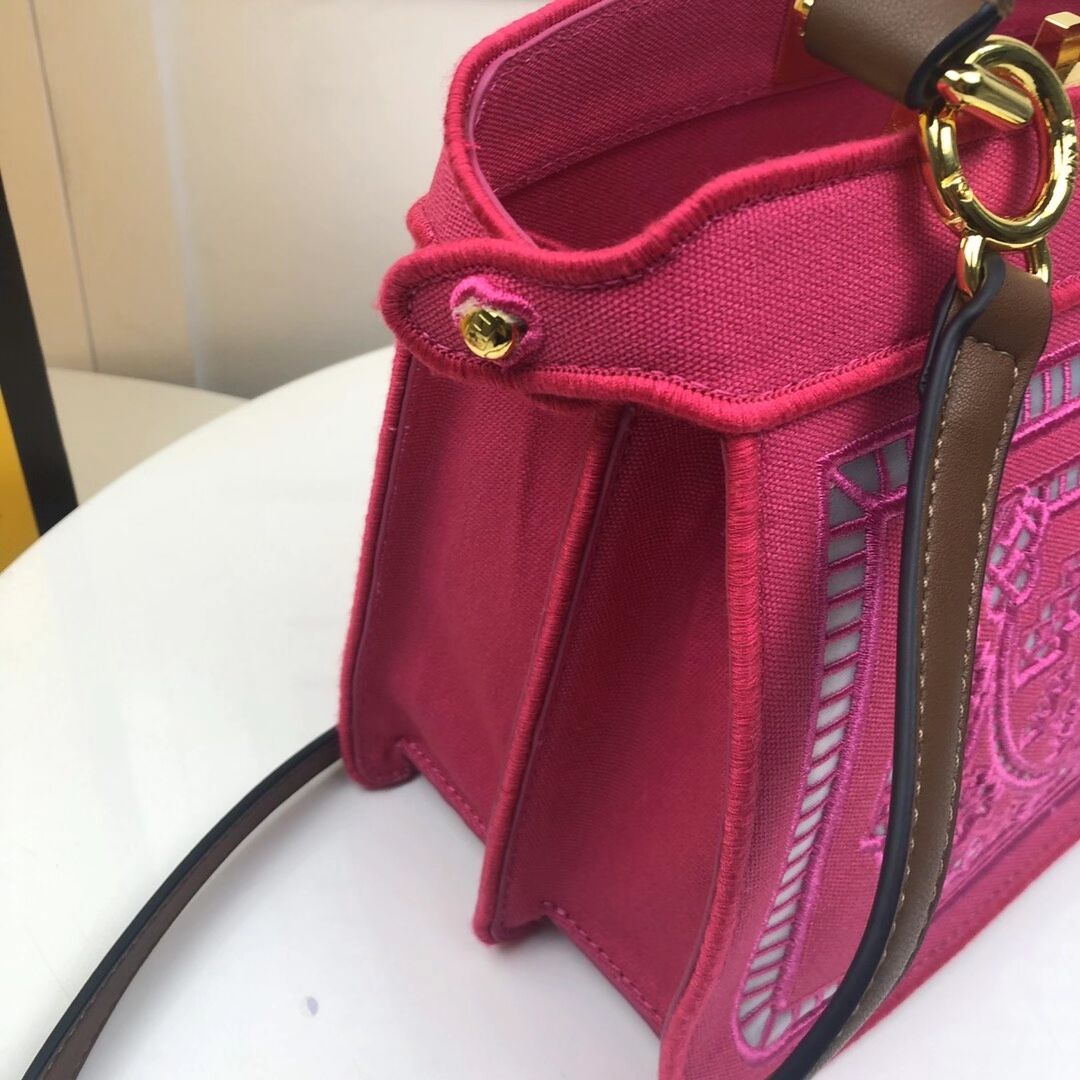 FENDI PEEKABOO ICONIC with rose embroidery decoration F6509